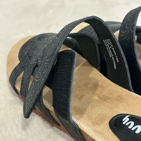 Savvy Slip-Ons Shoe Sandals Women’s Size 9 Color Black Velcro Strap Bark - Picture 8 of 12